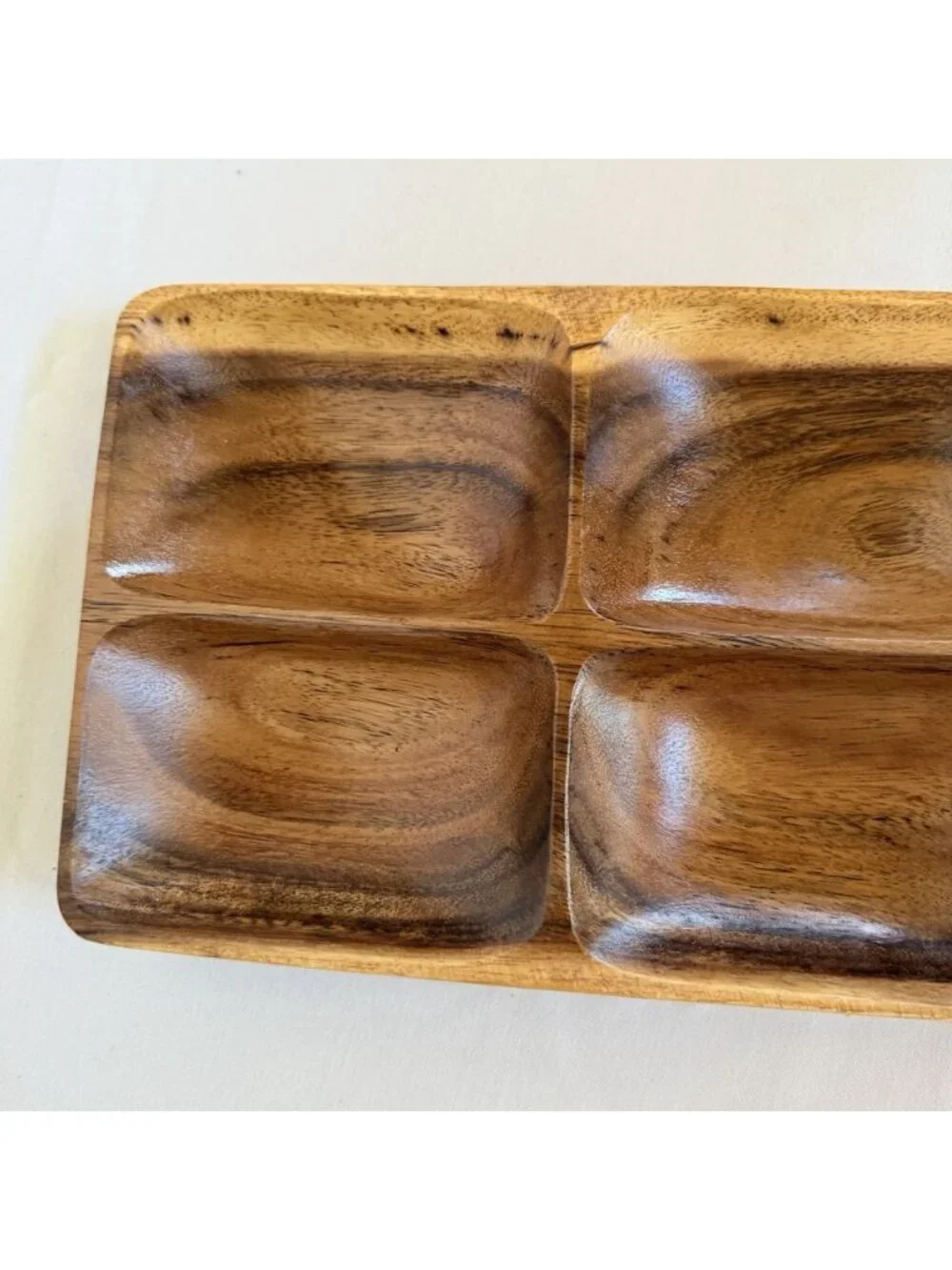 Handcrafted Beekman Home Wood Serving Tray Platter With Individual Servers MCM